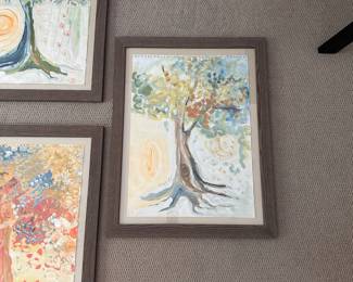 M14 - $100. Set of 3 Framed Paintings.