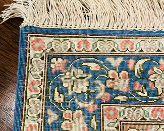 M34 - $75. Peacock Carpet Centre Hand Knotted Persian Rug / Carpet. Measures 35" x 23.25".
