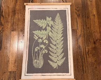 M17 - $15. Fern print on Canvas. Measures 21.5" x 34"