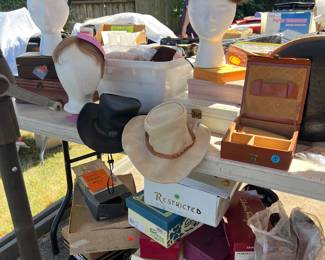 Hats from the 1930's, Mink trims, hair wigs, purses from the 1940s - now