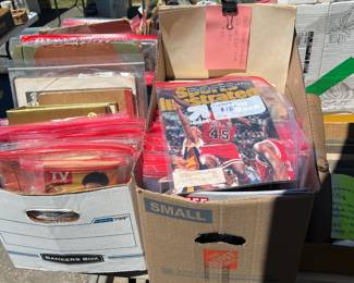 Large selection of old Sports Illustrated, some comic books, lots of music books