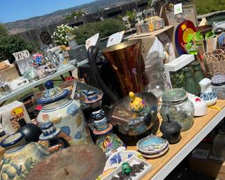 Home decor, large selection of candles and canning jars, some vintage