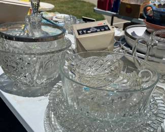 1950's hostess and entertaining pressed glassware