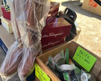 Vintage shoes mostly Ferragamo, vintage belts from 1970s - present
