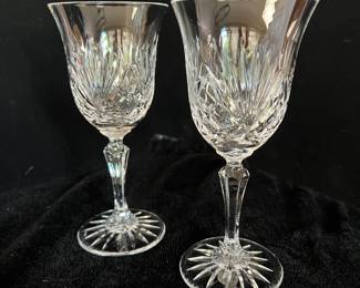 Waterford crystal set of water goblets, wine glasses, sparkling wine glasses and brandy snifters