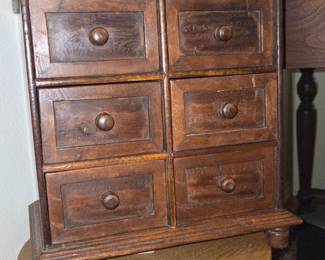 Wooden table top spice drawer cabinet