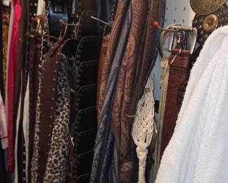 Women's belts scarfs and handbags