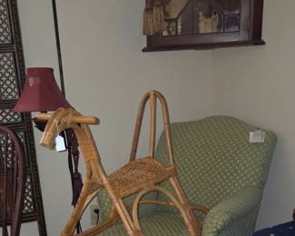 rattan bamboo rocking horse