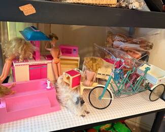 Barbie Heart Family Bicycle; Dream Kitchen Playset; Bubble Bath Tub Playset