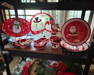Christmas plates and platters