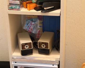 electric pencil sharpener, binders, staplers