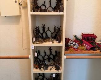 Large collection of antique and vintage western spurs