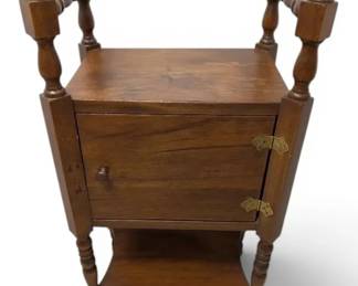 Wooden Smoking Stand w CopperLined Humidor