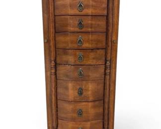 Wooden Jewelry Storage Cabinet w Pink Interior