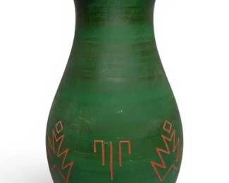 Little Thunder Green Clay Vase