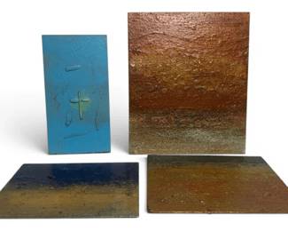 Four Painted Metal Sheet Artworks
