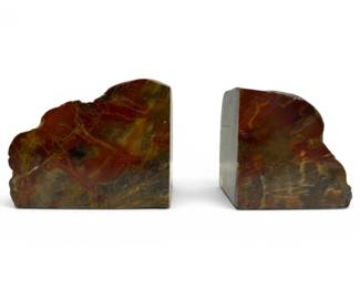 Two Petrified Wood Bookends