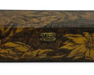 Flemish Wooden Floral Trinket Box