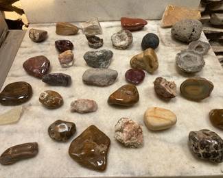 polished rocks and geodes