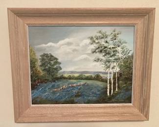 vintage bluebonnet painting