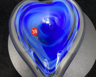 Decorative blue glass heart