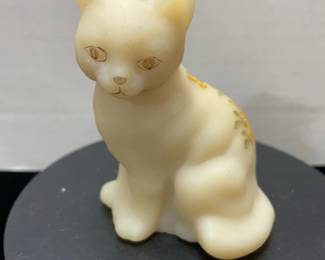 Fenton hand painted cat