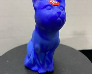 Blue ceramic cat