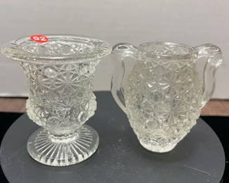 2 crystal mini vases