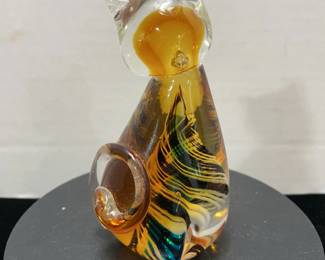 Amber glass cat