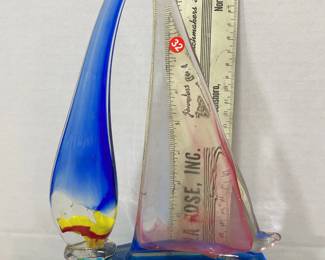 Glass art sail boat