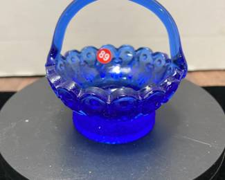Cobalt glass basket