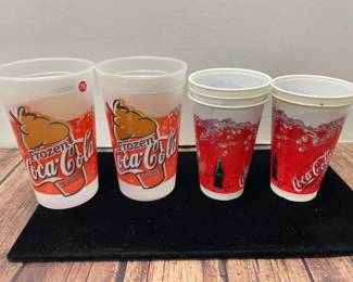 5 small 2 big Coca Cola plastic cups