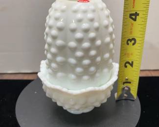 Fenton White Hobnail Milk Glass Fairy Lamp