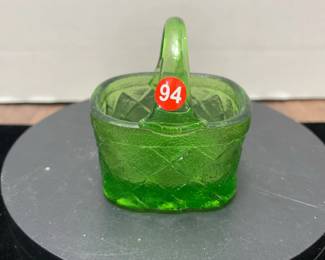 Green glass basket