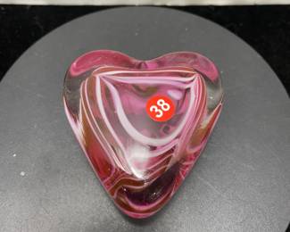 Decorative pink glass heart