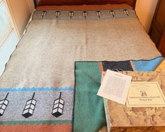 Beautiful Wellspring Woodlands Indians Collection Legend Robes blanket with original box and info