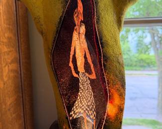 Incredible Kjell Engman for Kosta Boda ‘Catwalk’ figure with original lit stand.  This piece is in excellent condition with no chip or cracks.
