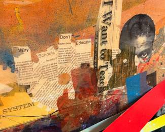 Incredible original dimensional works by Roger Cummings, co-founder of JXTA (formerly Juxtaposition Arts - North Minneapolis).  Each piece measures 24” x 48” and will be sold separately
