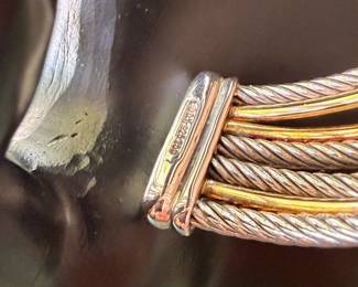 Vintage David Yurman 750 (18kt gold) and 925 (sterling) classic cable stack bracelet
