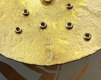 Celestial pendant necklace marked 750 (18kt gold) set with diamonds
