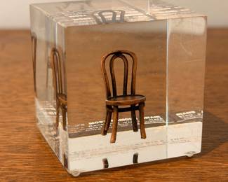 Mid Century lucite Thonet Chair’s Bentwood Vienna Café Chair paperweight  