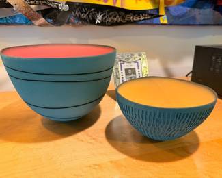 Two bowls by Emily Rossheim for Kosta Boda