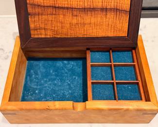 Artist made wood jewelry box
