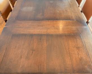 Antique Jacobean style dining set.  This set comes with 10 dining chairs and 2 captains chairs