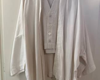 A sampling of the large selection of women’s Eskandar clothing, mostly tops.  Sizes are 0-1.  Materials are silk, linen, camel hair, cashmere and wool