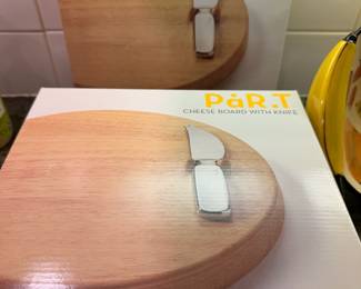 Two New In Box Dansk - Graves Studio cheese boards with knives