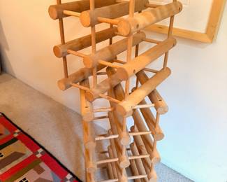 Vintage Danish Modern wood wine racks by Richard Nissen for Bodum.  These will be sold together
