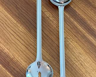 Vintage Dinese Milano Enzo Mari - 1973 polished stainless steel salad servers