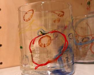 Vintage Murano millefiori art glass tumblers