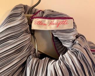 Ca. 1980’s Ellen Hauptli sculptural pleated cocoon jacket with top, skirt, and collar